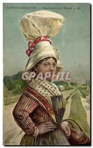 Cartes postales Coiffes Normandes Departement de la Manche Folklore Femme