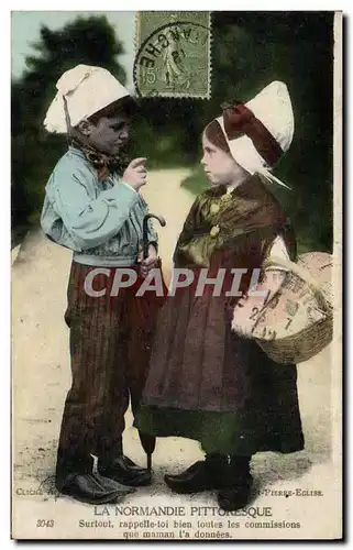 Cartes postales La Normandie Pittoresque enfants Folklore