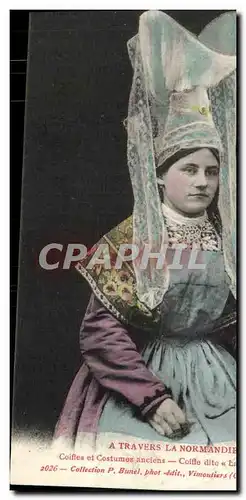 Cartes postales A Travers la Normande Coiffes et Costumes anciens Coiffe dite la Bourgogne