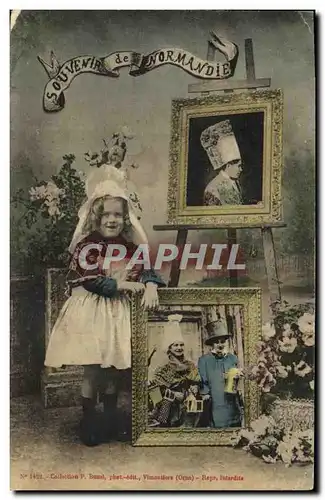 Cartes postales Souvenir de Normandie Enfant Folklore