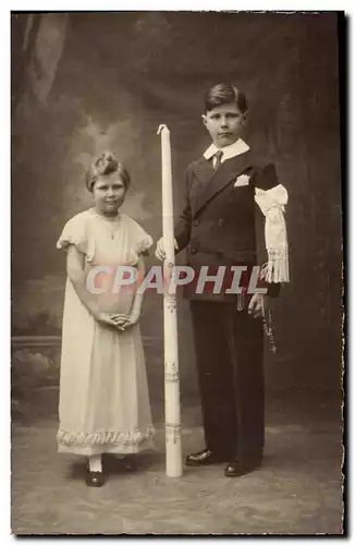 CARTE PHOTO Enfants Communion Cherbourg