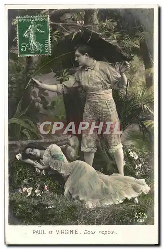 Cartes postales Paul et Virgine Doux repos