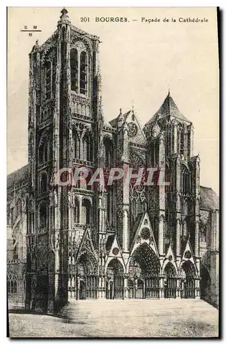 Ansichtskarte AK Bourges Facade de la Cathedrale