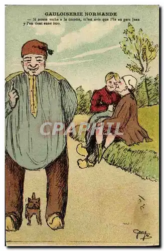Cartes postales Gauloiserie Normande Folklore