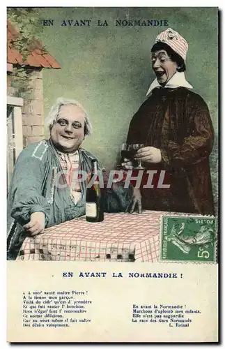 Cartes postales En Avant la Normande Folklore