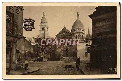 Ansichtskarte AK Paris En Flanant Montmartre Le Sacre Coeur vu de la Place du Tertre Cabaret du Tertre