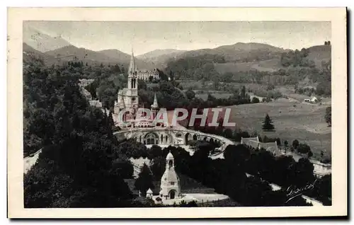 Cartes postales Lourdes Basilique et Pic du Jer vus du chateau