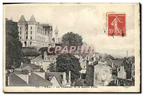 Ansichtskarte AK Pau Le Chateau et la Basse Ville