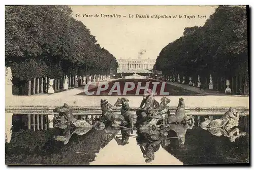 Cartes postales Parc de Versailles Le Bassin d Apollon et le Tapis vert