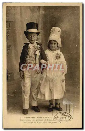 Cartes postales Costumes Normands Enfants Folklore