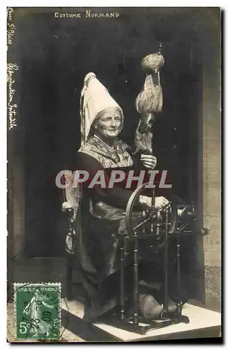 Cartes postales Costume Normand Fileuse Folklore