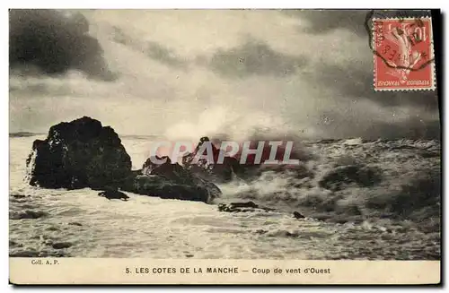 Cartes postales Les cotes de la Manche Coup de vent d Ouest