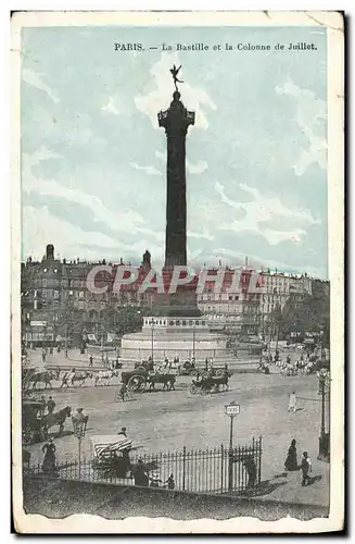 Cartes postales Paris La Bastille et la Colonne de Juillet