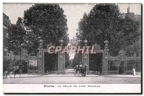 Cartes postales Paris La Grille du parrc Monceau