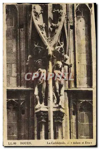 Cartes postales Rouen La Cathedrale Adam et Eve