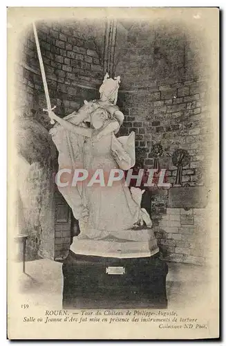 Cartes postales Rouen Tour du Chateau de Philippe Auguste Salle ou Jeanne d ac fut mise en presence des instrume