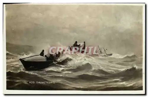 Cartes postales Sauveteurs Bateau