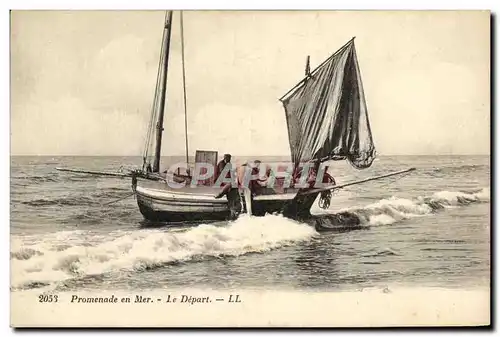 Cartes postales Promenade en Mer Le Depart Bateau