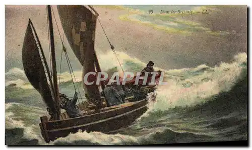 Cartes postales Dans les Brisants Bateau