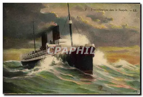 Cartes postales Transatlantique dans la Tempete