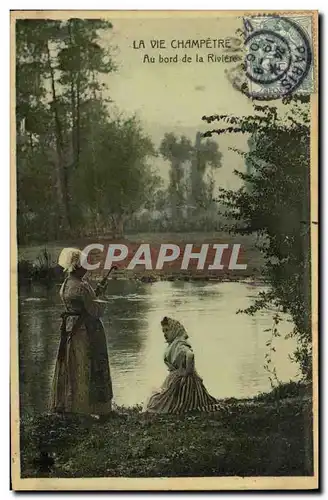 Cartes postales La Vie Champetre Au bord de la Riviere Femmes Folklore