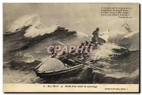 Cartes postales En Mer Sortie d un canot de Sauvetage