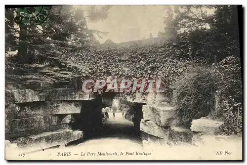 Cartes postales Paris Le Parc Montsouris Le Pont Rustique