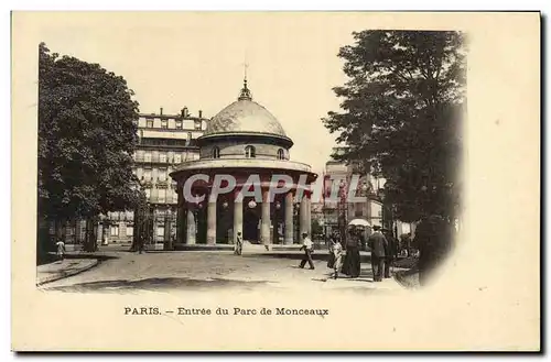 Cartes postales Paris Entree du Parc Monceaux