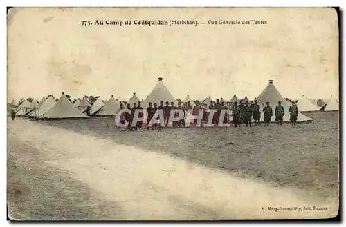 Cartes postales Au Camp de Coetquidan Vue Generale des Tentes Militaria