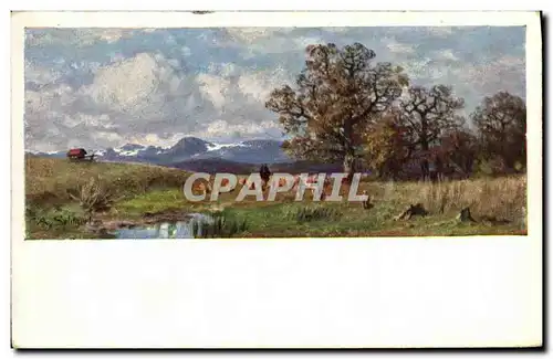 Cartes postales Paysage Moutons Berger