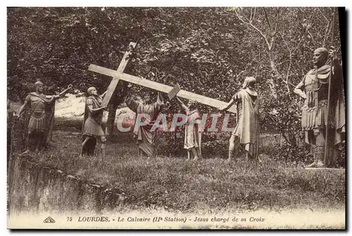 Ansichtskarte AK Lourdes Le Calvaire Jesus charge de sa Croix