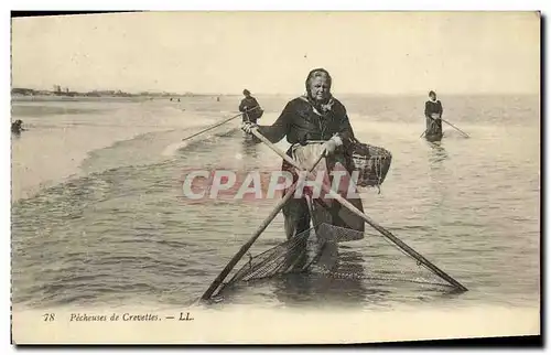 Cartes postales Pecheuses de Crevettes Femme Folklore