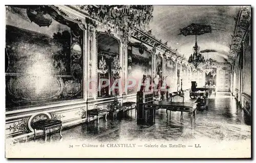 Cartes postales Chateau de Chantilly galerie des Batailles