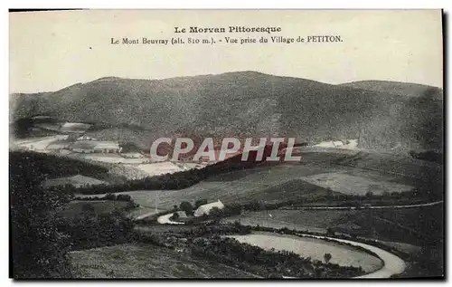 Cartes postales Le Morvan Pittoresque Le Mont Beuvray vue prise du Village de Petiton