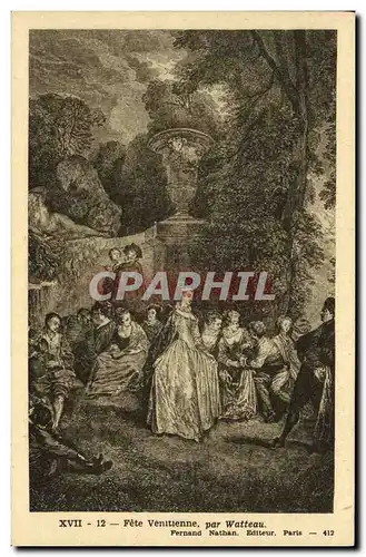 Cartes postales Fete Venitienne par Watteau