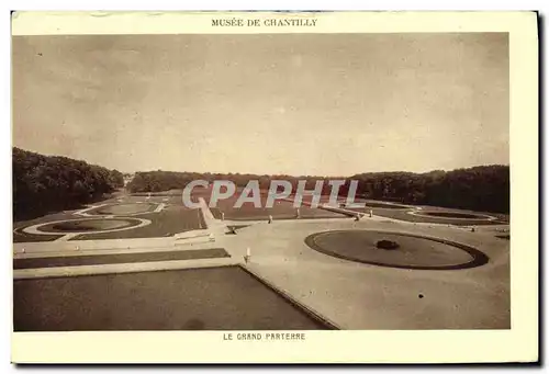 Cartes postales Chantilly Musee Le grand parterre