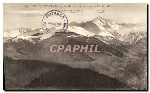 Cartes postales Lourdes Vue Prise du Pic Jer Vers le Pic du Midi