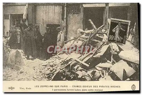 REPRO Les Zeppelins Sur Paris Crimes Odieux Des Pirates Boches Militaria