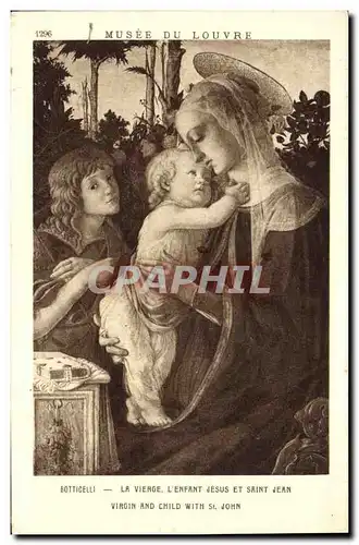 Ansichtskarte AK Botticelli La Vierge L Enfant Jesus Et Saint Jean