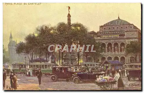 Cartes postales Paris Place Du Chatelet Automobile