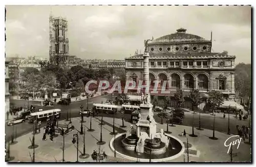 Moderne Karte Paris Place Du Chatelet et Tour Saint Jacques