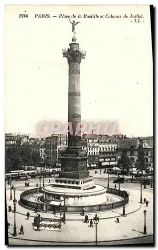 Cartes postales Paris Place de la Bastille et Colonne de Juiliet