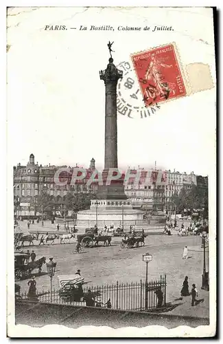 Cartes postales Paris La Place De La Bastille Colonne de Juillet