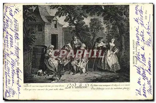 Ansichtskarte AK La vieillesse lancret Gravure de Larmessin