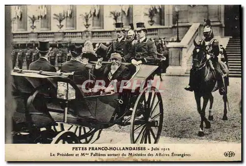 Ansichtskarte AK Fetes Franco Hollandaises Juin 1912 Fallieres Ministere des Affaires Etrangeres