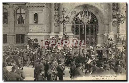 Cartes postales Paris Arrivee du Lord Marie a L Hotel de Ville