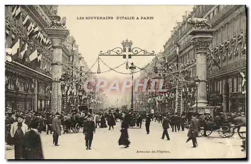 Cartes postales Paris Les Souverains d Italie Avenue de l opera