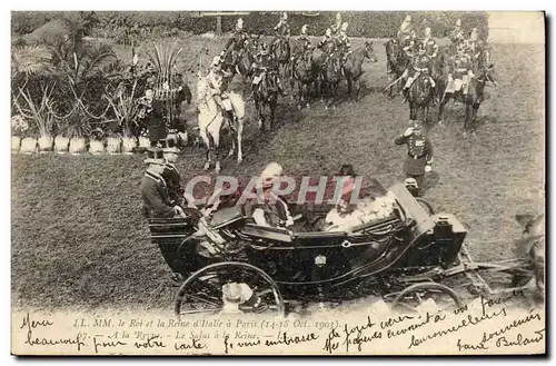 Cartes postales Paris Les Souverains D Italie Le salut a la reine