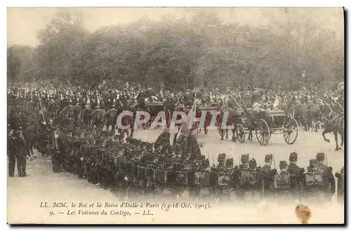 Cartes postales Paris Le Roi et la Reine D Italie Les voiture du cortege