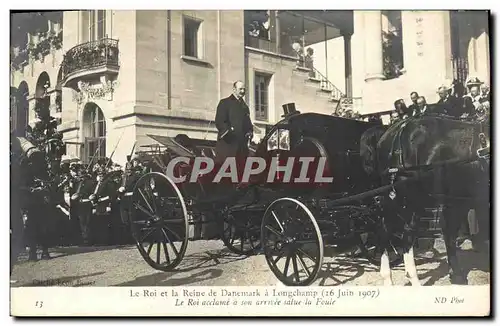 Cartes postales Le Roi et la reine Du Danemark a Longchamp 16 juin 1907